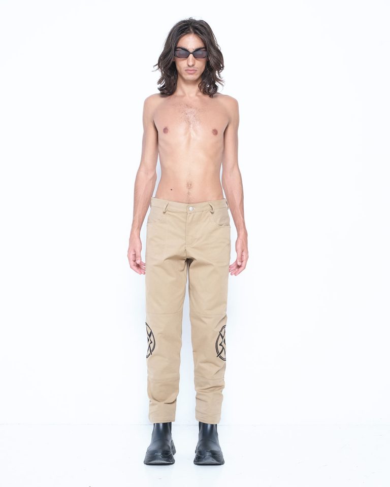 EMBROIDERED BEIGE PANTS